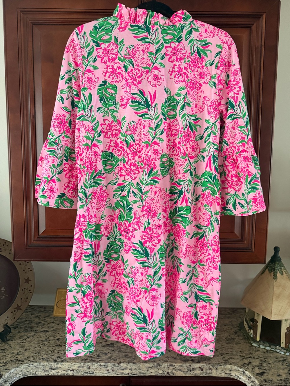 Lilly Pulitzer Pink and Green Floral Shift Dress - Picture 3 of 3